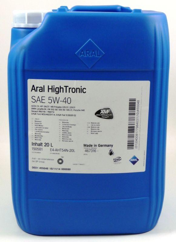Моторна олива ARAL HighTronic 5w40 20 л