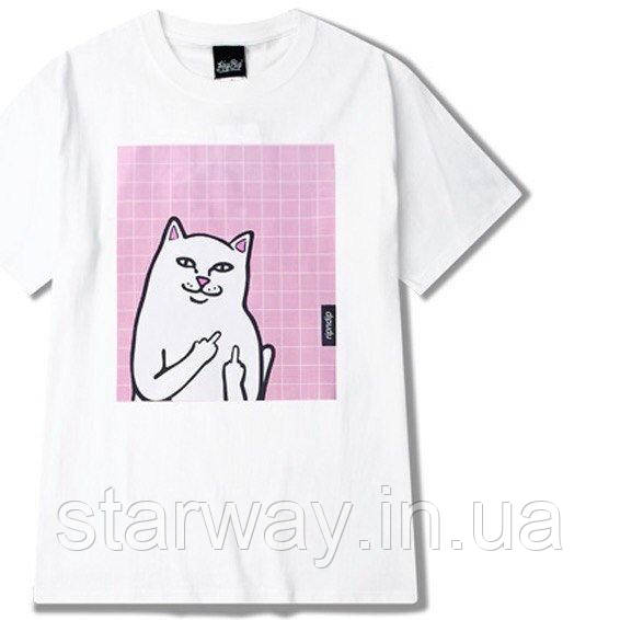 Біла футболка ripndip | cat logo