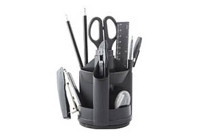 Підставка з наповненням пластикова Buromax Jobmax 13 предметів, обертається на 360°, чорна