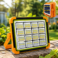 Аккумуляторный прожектор PowerBank с солнечной панелью Светодиодный Solar LED фонарь 2400mAh для дома