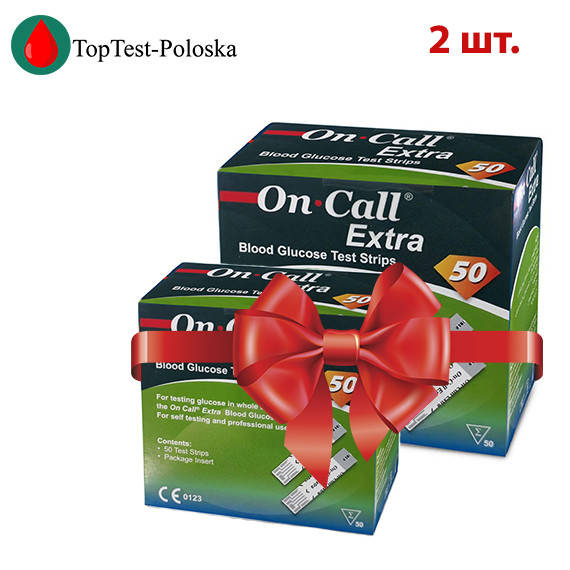 

Тест-полоски On Call Extra (Он Колл Экстра) 50 шт. 2 упаковки