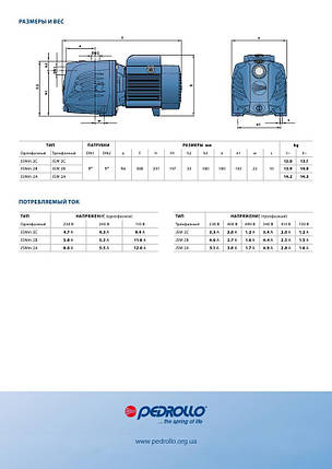Насос Pedrollo JSWm 2AX (1,1 кВт) - Оригінал (4,2 мᵌ/год| 55 м) Італія, фото 2