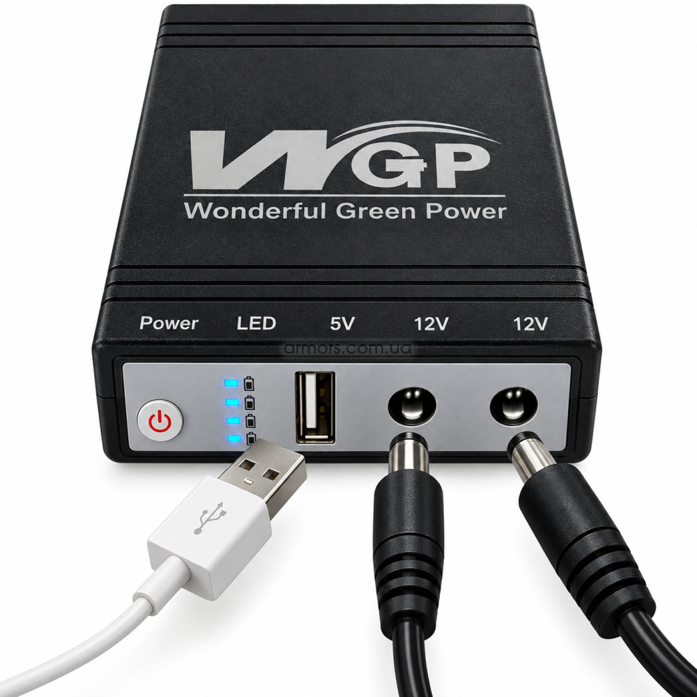 MINI DC UPS WGP Optima 103 - ДБЖ для роутера, джерело безперебійного живлення, безперебійник 10400mAh