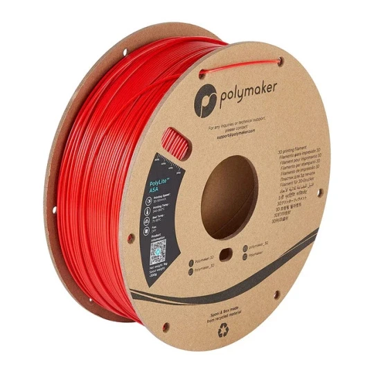 Материал Polymaker PolyLite ASA 1,75 мм 1 кг Красный, фото 1