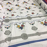 Бязь з червоним, жовтим і синім квіточкою, імітація вишивки, ш. 220 см, фото 2