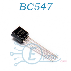 BC547B, транзистор біполярний, NPN 45V 0.1 A, TO92