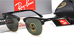 Жіночі сонцезахисні окуляри в стилі RAY BAN 3016 clubmaster black LUX
