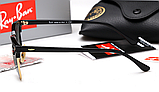 Жіночі сонцезахисні окуляри в стилі RAY BAN 3016 clubmaster black LUX, фото 4
