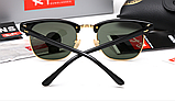 Жіночі сонцезахисні окуляри в стилі RAY BAN 3016 clubmaster black LUX, фото 6