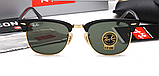 Сонцезахисні окуляри в стилі RAY BAN 3016 clubmaster black LUX, фото 6