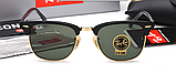 Жіночі сонцезахисні окуляри в стилі RAY BAN 3016 clubmaster black LUX, фото 7