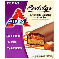 Atkins, Endulge, Шоколадні батончики з карамельним мусом, 5 батончиків, кожен по 1,2 унції (34 м)