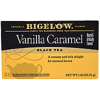 Bigelow, Черный чай, ванильная карамель, 20 чайных пакетиков,