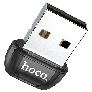 Bluetooth адаптер Hoco UA18 USB 5.0 черный пластик размер 22х17х1.2 мм для подключения нескольких устройств