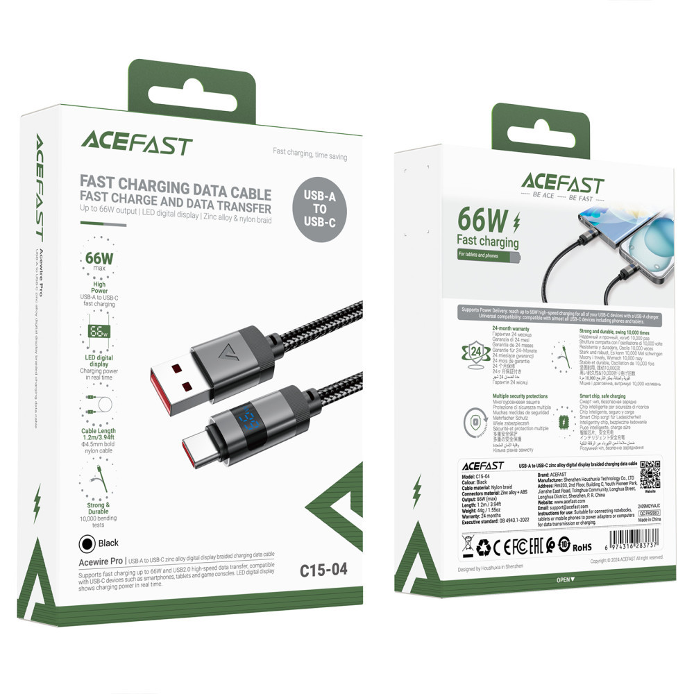 Data Cable AceFast Type-C 1.2m, фото 1