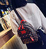 Трендовий коричневий рюкзак в ромбики, фото 2
