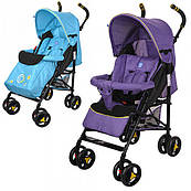 Коляска дитяча M 3422-2 прогулянковий, потужність, колеса4шт, рег.спинка,5-точ.рем,2колір фіолетова
