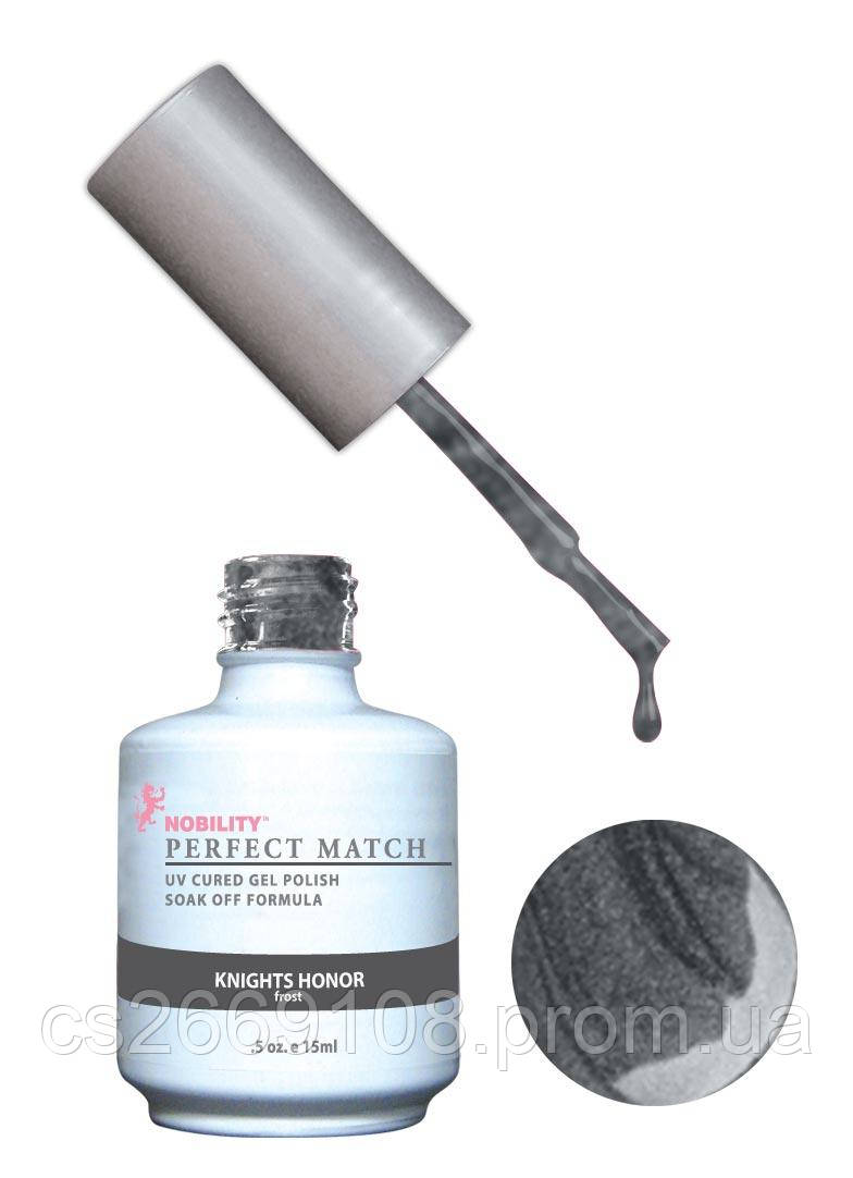 Гель-лак Lechat Perfect Match 76 KNIGHTS HONOR - темно-сірий, з блискітками, 15 мл