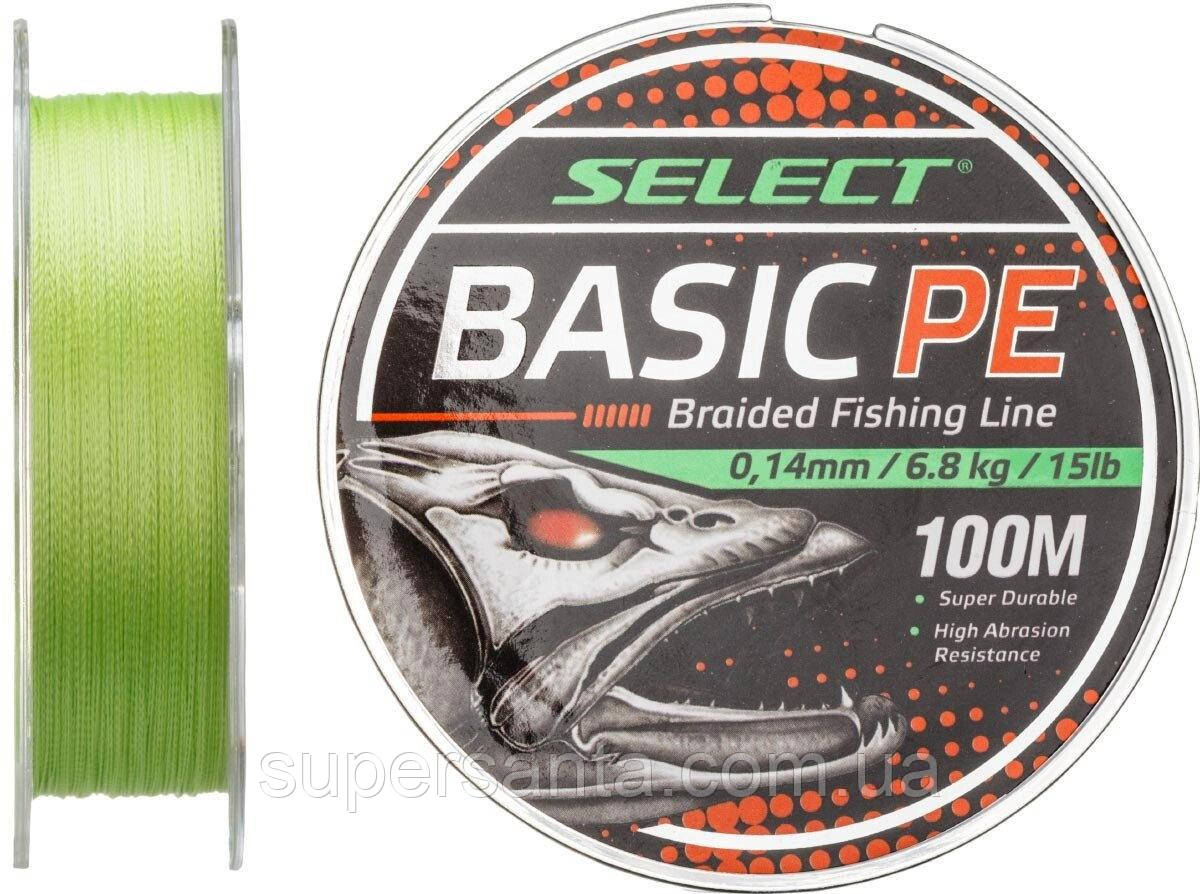 Шнур Select Basic PE 100м 0.08мм 8lb/4.0кг (салатовый), фото 1