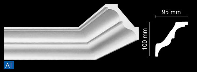 Стельовий плінтус 100х95x2000 мм -АT-