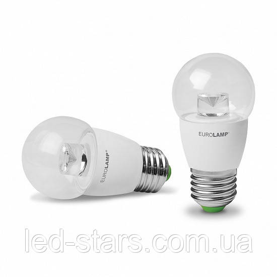 EUROLAMP LED Лампа ЕКО G45 5W(440Lm) E27 4000K (прозора), фото 1