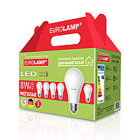 Промонабір EUROLAMP LED Лампа A60 8W E27 3000 K акція "6в1"