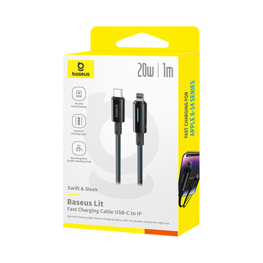 Data Cable Baseus Lit Button-Control Type-C to Lightning (P ), фото 1