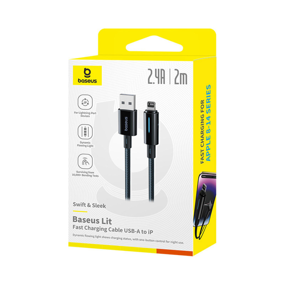 Data Cable Baseus Lit Button-Control Lightning. (P ), фото 1