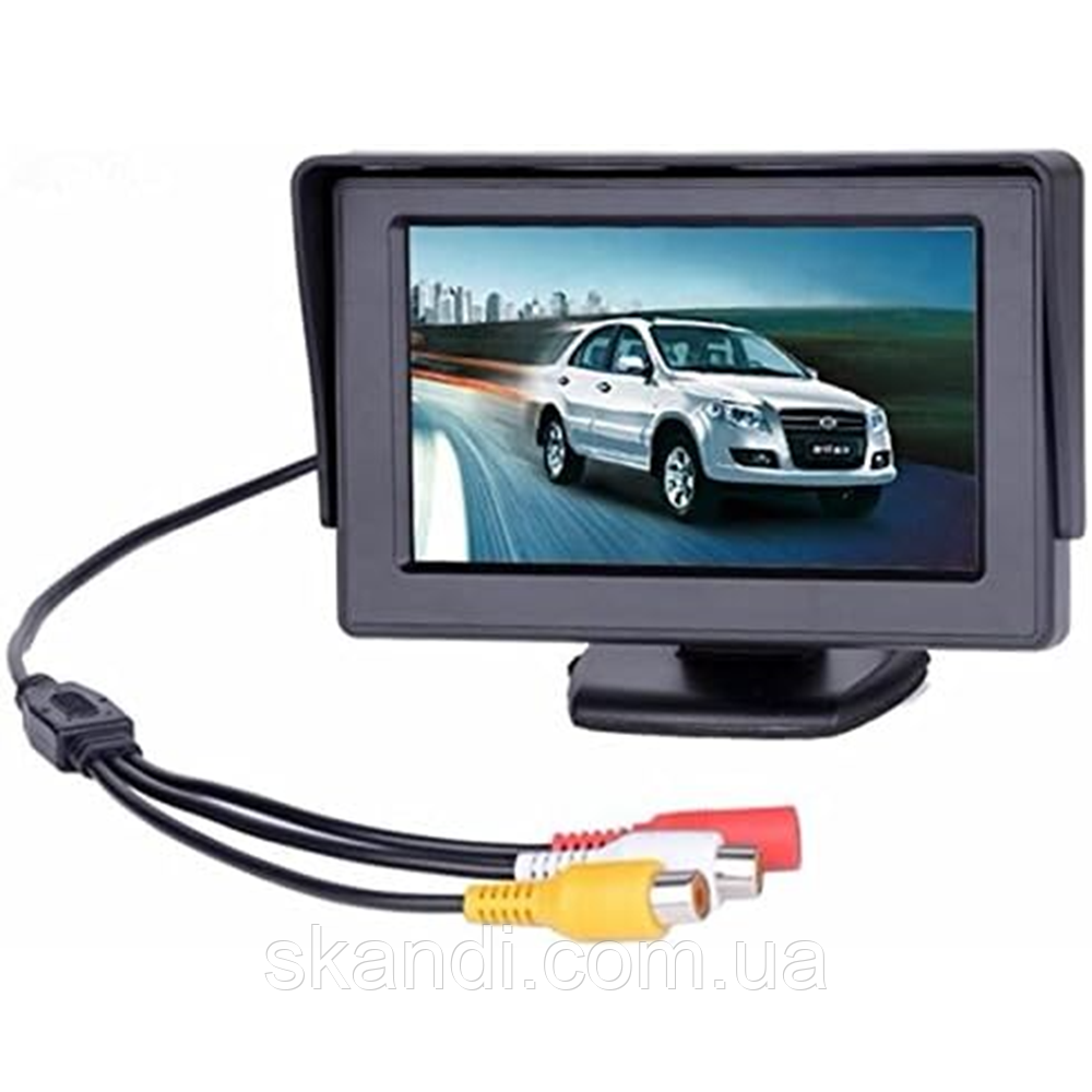 Автомонітор для камери заднього виду LCD 4,3'' / Автомобільний дисплей для двох камер / Монітор в машину, фото 1