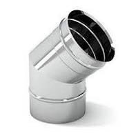 Коліно димоходу 45o, Ø 200, 0,5 мм AISI 304