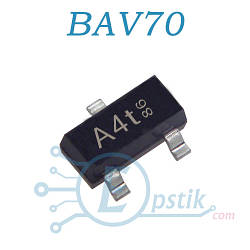 BAV70 (A4) (КД704АС9) діод швидкий 75В 0.2А SOT23