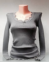 Кофта тонка жіноча сіра з довгим рукавом