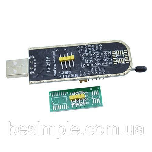 USB міні програматор CH341A 24 25 FLASH 24 EEPROM 5 В, фото 1