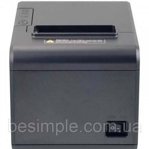 Чековий принтер Xprinter термодрук 260 мм/с стрічка 80 мм авторізак Чорний (XP-Q804S), фото 1