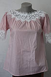 Блуза бавовняна з кружевом -2, фото 2