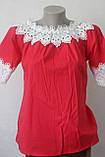 Блуза бавовняна з кружевом -2, фото 4