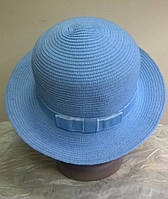 Блакитний капелюх для літа середні поля 5 см