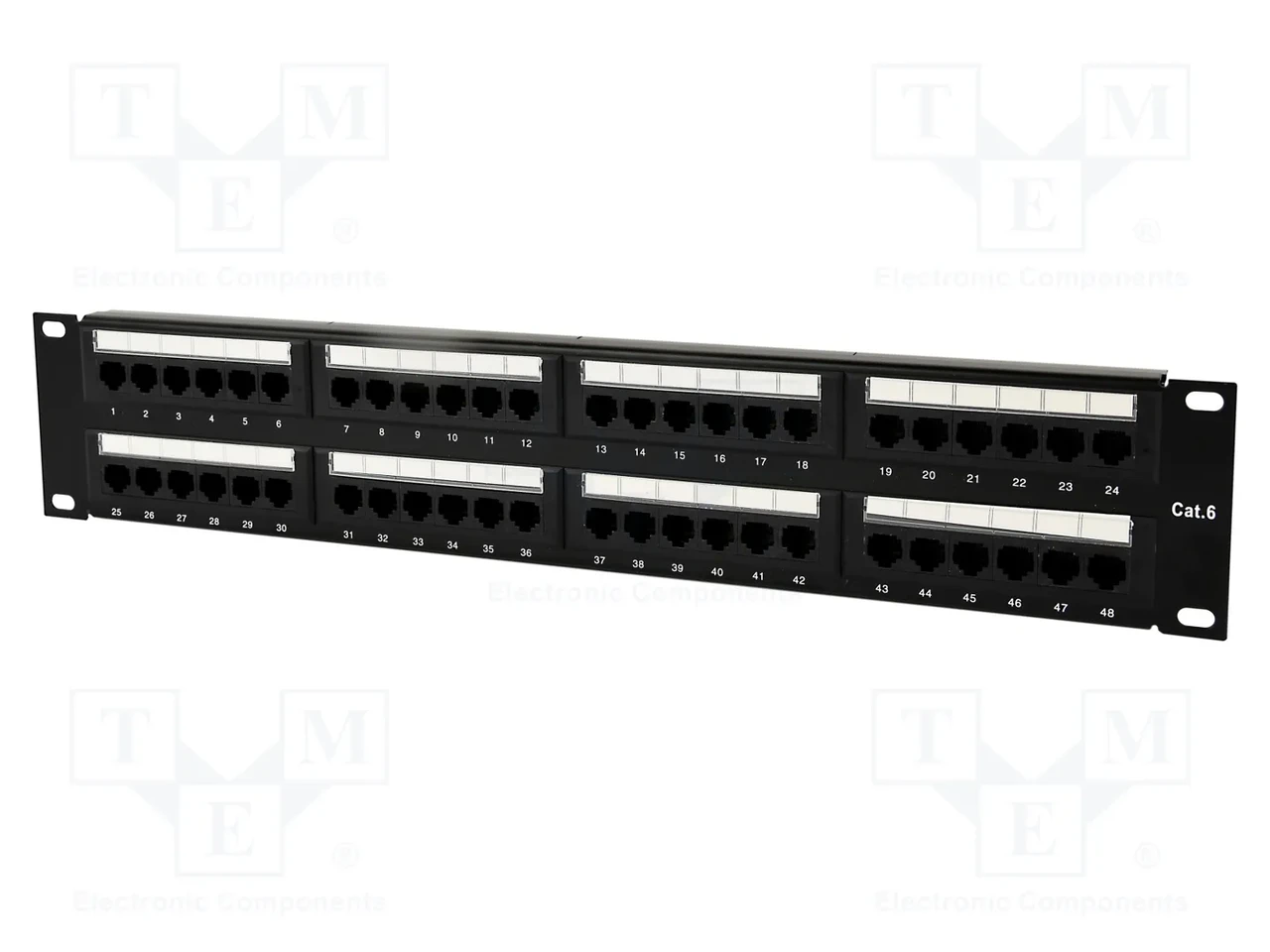 Патч-панель Gembird Cablexpert 48 портов RJ-45 Cat.6, черная (NPP-C648CM-001), фото 1