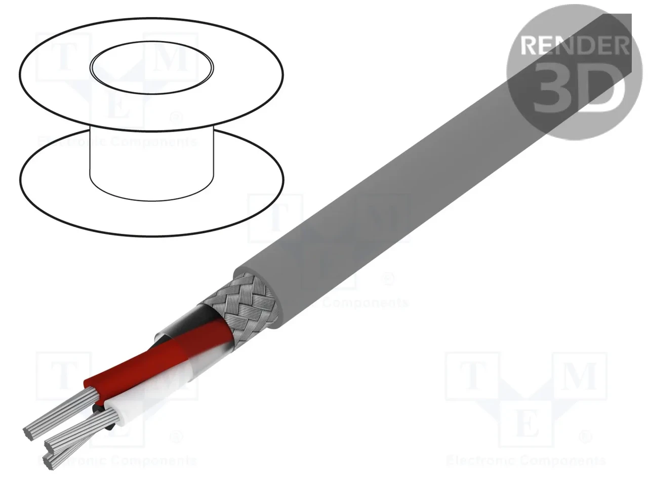 Провід ALPHA WIRE 3303 SL005, 3x28AWG, екранований, 600 В, фото 1