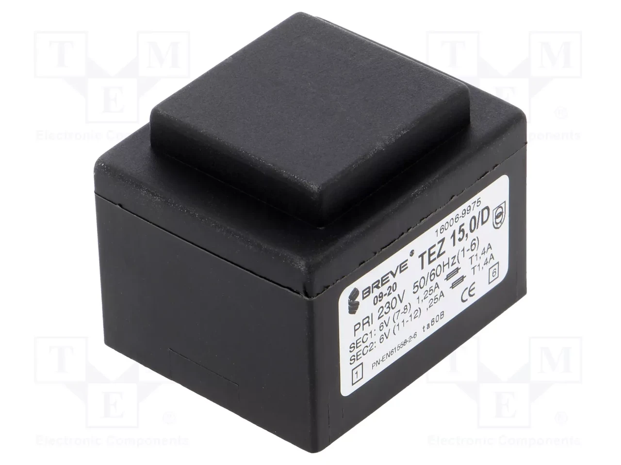 Трансформатор, общее BREVE TUFVASSONS TEZ15/D/6-6V, 15VA, 230V/6V, набор 3 шт.