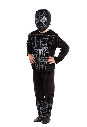 Костюм Людини - павука чорний Зростання 120-128 см, фото 1