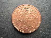 Монета 2 евроцента Литва 2015 2017 два года цена за 1 монету