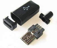 Штекер micro USB 5pin с разборным корпусом