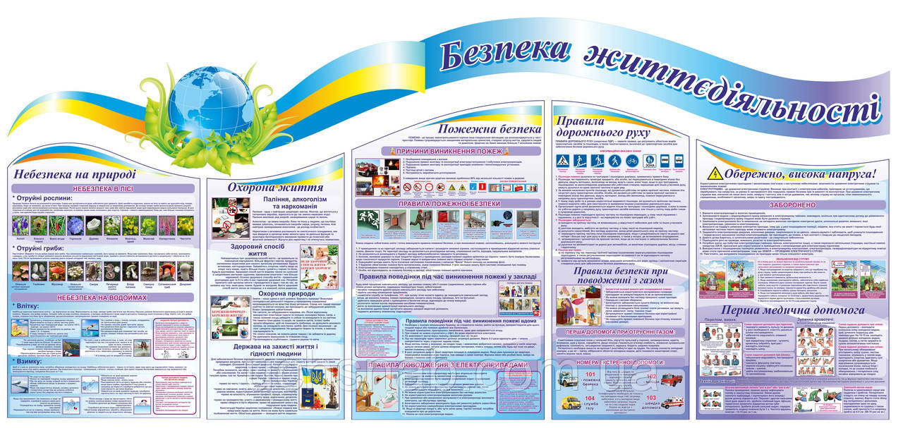 Набір стендів для школи "Безпека життєдіяльності", фото 1