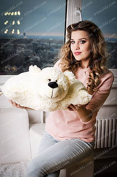 Іграшка-подушка трансформер Ведмедик 43 см Молочний М'яка іграшка Подарунок для дітей Дитяча подушка-іграшка