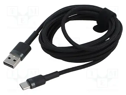 Кабель USB Baseus CATKLF-CG1, USB-A/USB-C, 2 м, черный (набор 10 шт.)