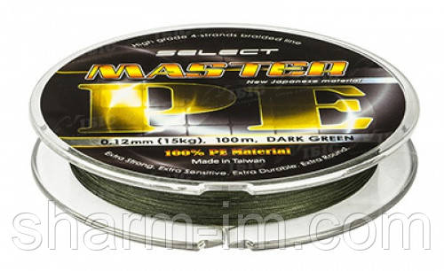 Шнур Select Master PE 150m 0.24 мм 29 кг темн.-зел., фото 2