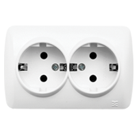 Розетка ALSU ОП-2 з/к біла