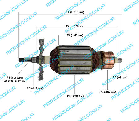 Якір на болгарку CRAFT 230/2400 W, фото 3