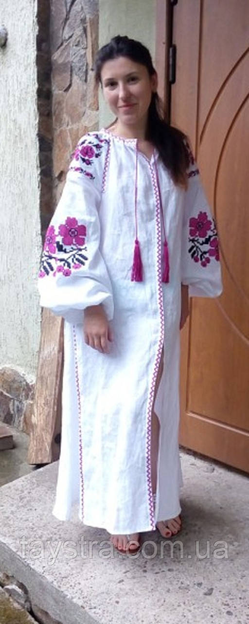 Вишите плаття біле вишиванка льон, етно, стиль бохо шик, вишиті плаття вишиванка, Bohemian, чистиль Віта Кін